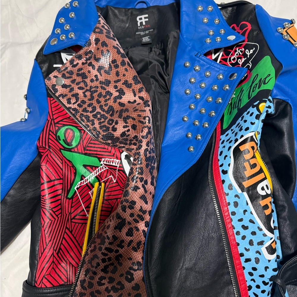 Colorful Studded Bomber Jacket